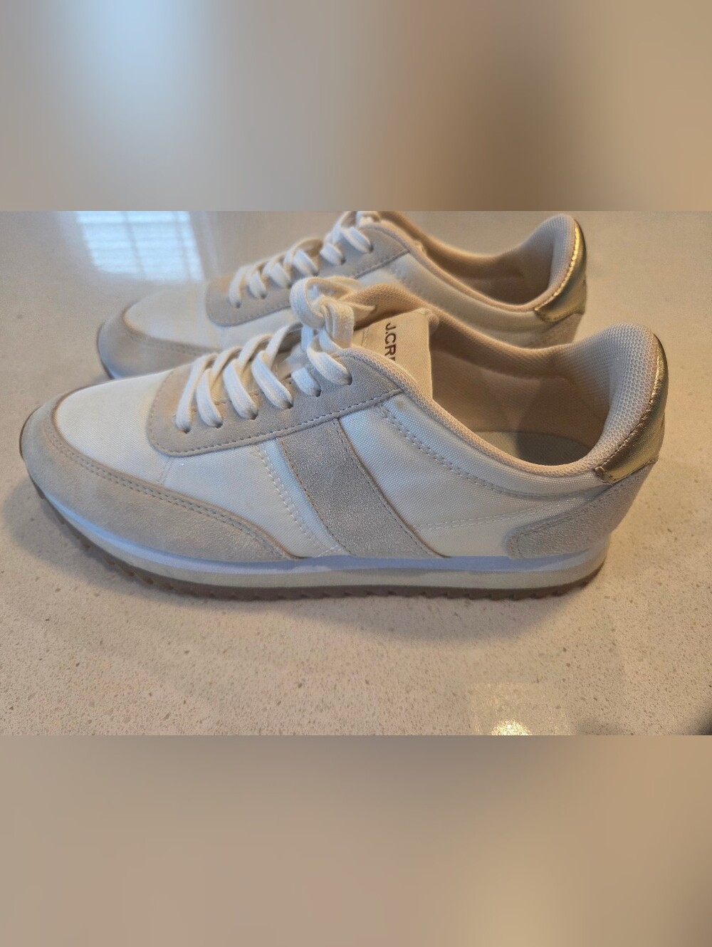 J CREW J.Crew trainers in metallic colorblock Mountain ivory gold - Picture 9 of 11